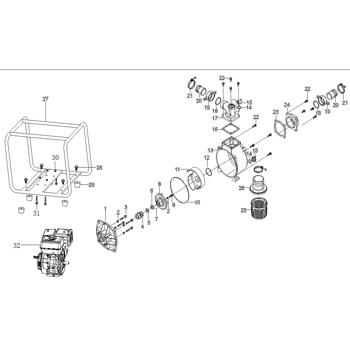 Мотопомпа бензиновая МП-600