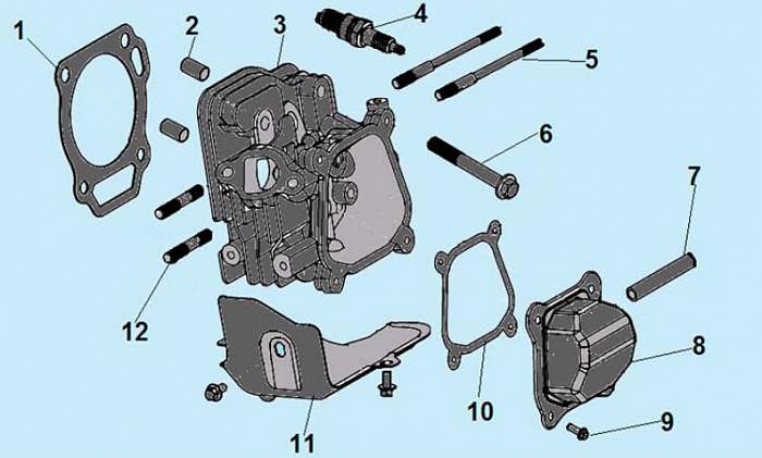 3 ГОЛОВКА БЛОКА МОТОПОМПА CHAMPION GP55